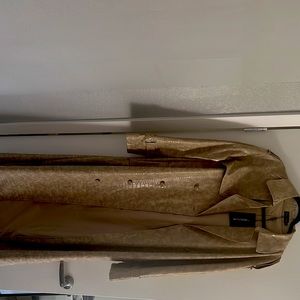 Cream Crocodile Trench Coat